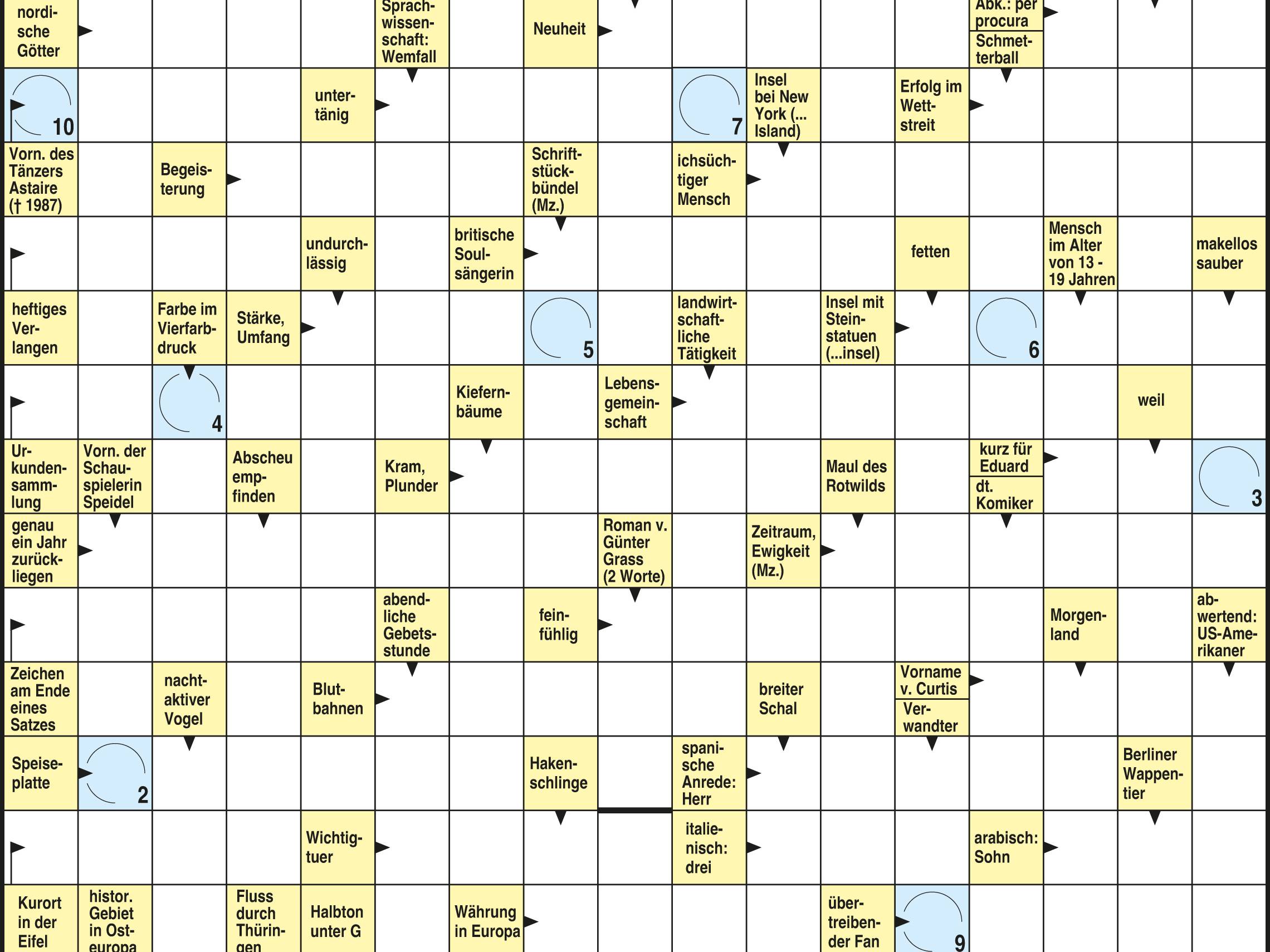Ein Kreuzworträtsel.