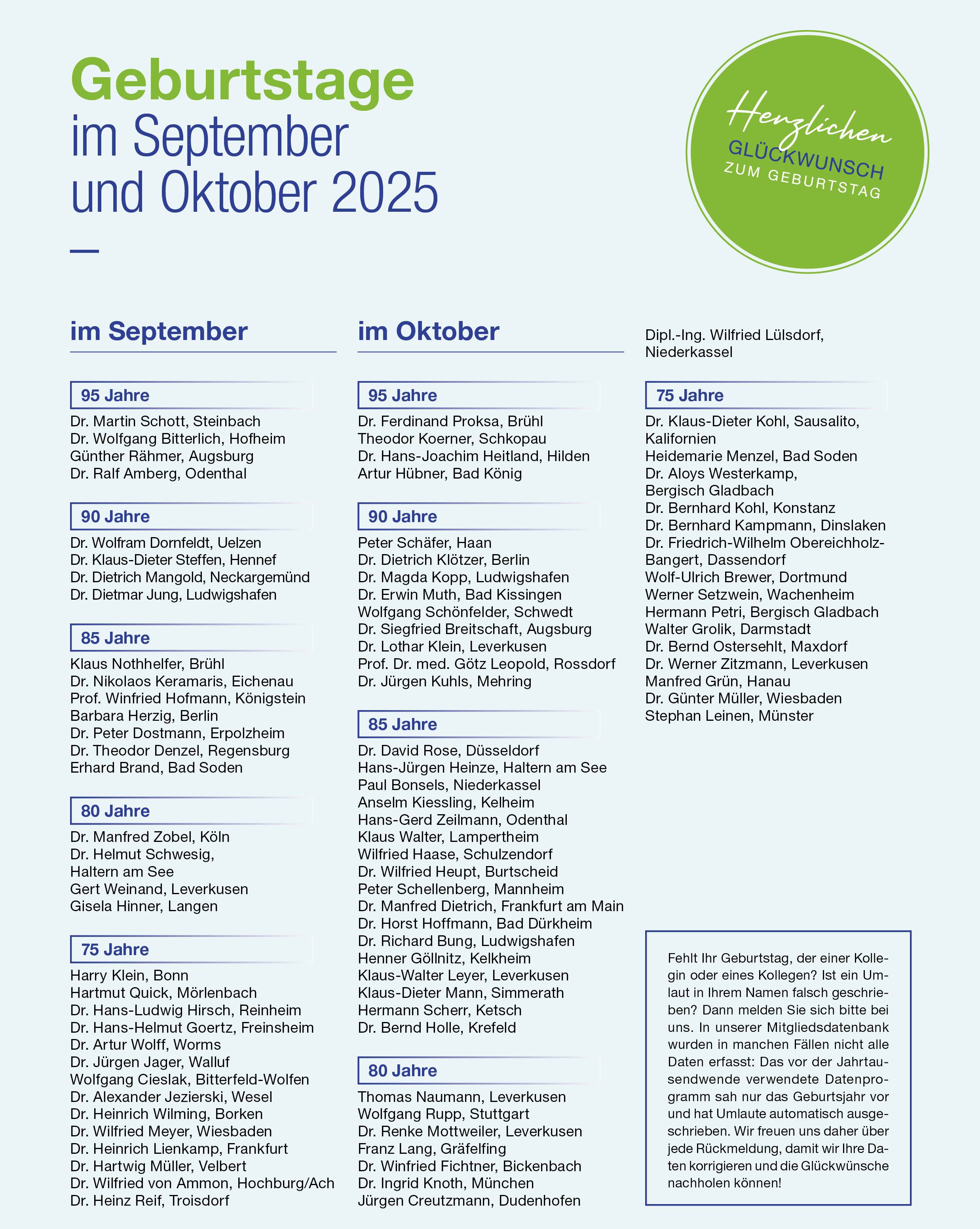 Glückwunschseite im VAA Magazin August 2025